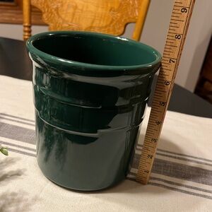 Longaberger Woven Traditions 2QT, Ivy green crock, utensil holder